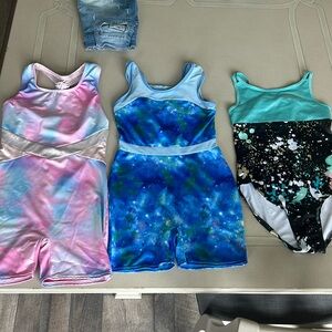 3 gymnastics leotards